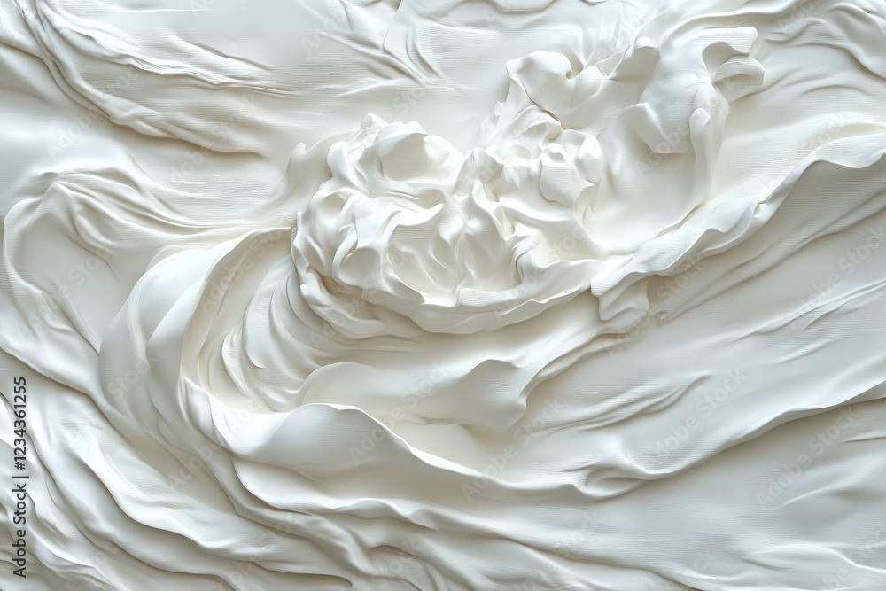 Fototapeta premium Elegant white sculpture with flowing texture crafted from smooth material highlighting intricate details