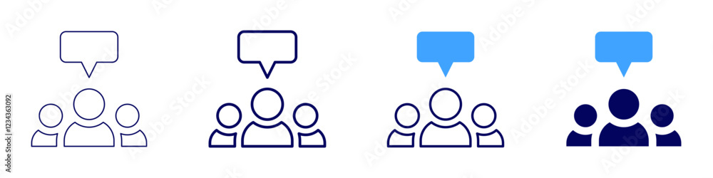 Chat group icon in 4 different styles. Thin Line, Line, Bold, and Bold Line. Duotone style. Editable stroke Chat group icon in 4 different styles. Thin Line, Line, Bold, and Bold Line. Duotone style. Editable stroke