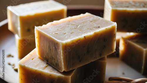 Handmade vegan soap bars with natural ingredients promoting self care and eco friendliness photo