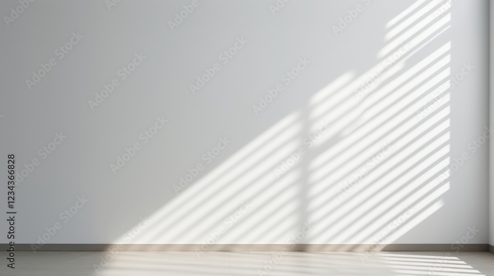 Fototapeta premium Abstract Composition of Shadows and Light on Minimalist Wall with Subtle Texture and Soft Angles Highlighting Geometric Aesthetics