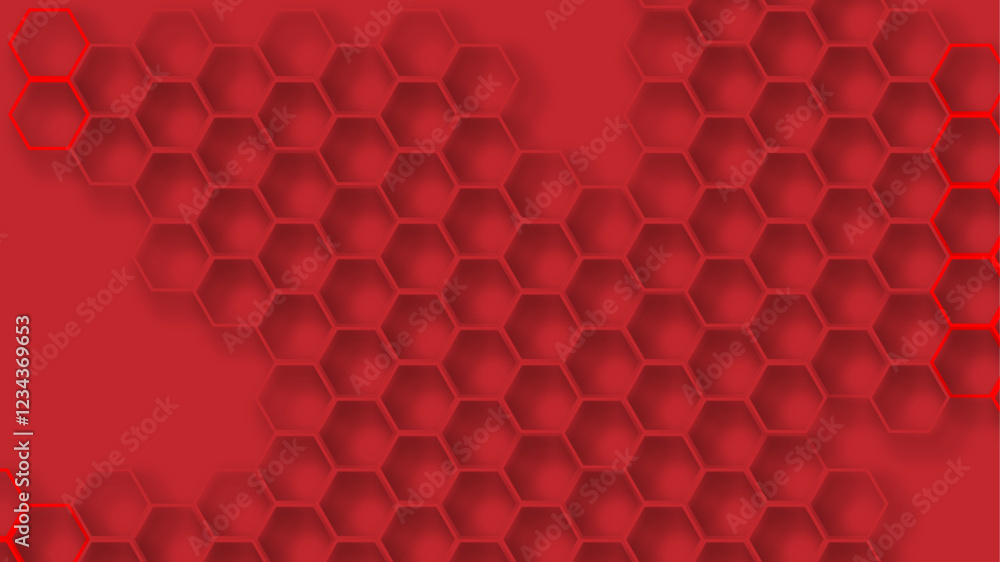 Abstract red honeycomb pattern hexagonal background. Abstract red hexagonal geometric shape technology digital hi tech concept background.
Abstract red honeycomb pattern hexagonal background. Abstract red hexagonal geometric shape technology digital hi tech concept background.