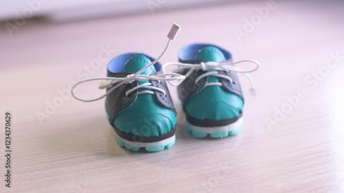 close-up demonstration of doll shoes