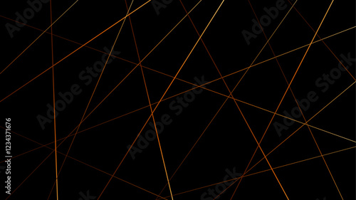Random geometric line pattern on a black backdrop background. Random line low poly pattern. abstract seamless line vector. Random chaotic lines abstract geometric patterns of modern design.