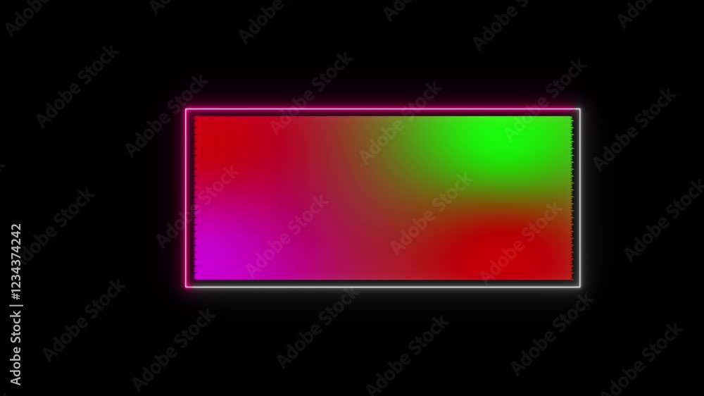 Inverted Direction Spinning neon frame animation. Abstract glowing neon light rectangle border frame with colorful background. Inverted Direction Spinning neon frame animation. Abstract glowing neon light rectangle border frame with colorful background.