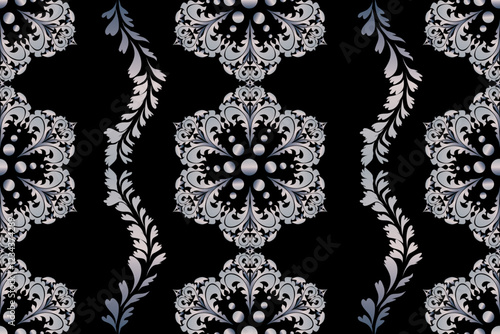 Damask  flowers pattern for various printing works