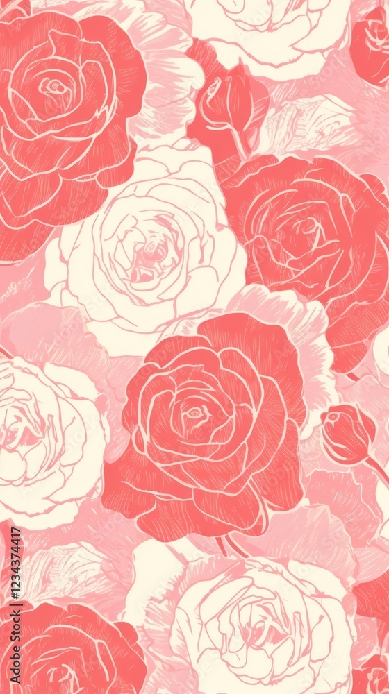 Rose pattern wallpaper flower. Rose pattern wallpaper flower.