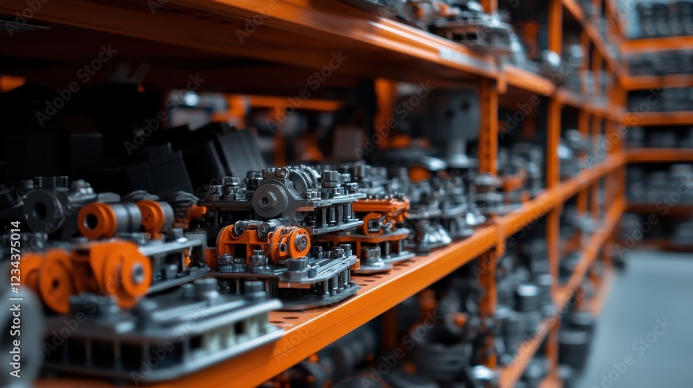 Naklejka premium A close-up of a machines gears and pistons in motion
