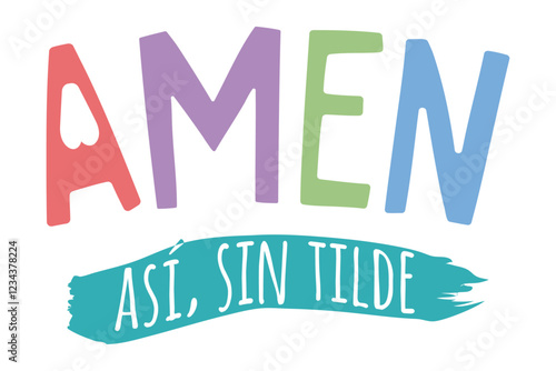 AMEN, así sin tílde. lettering en castellano, especial san valentín