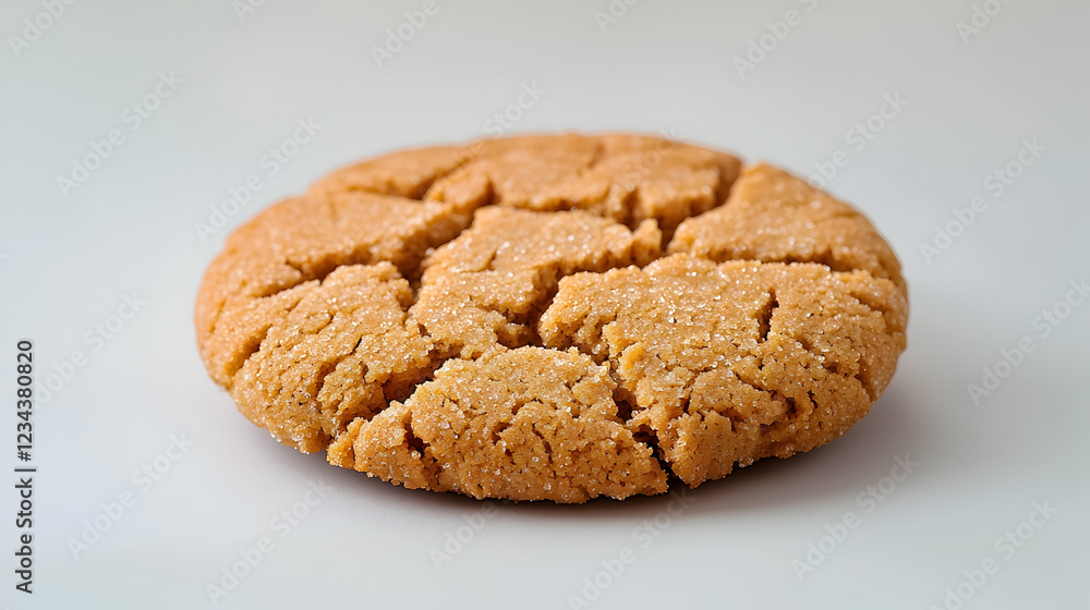 Single peanut butter cookie, bakery product, white background, food photography, recipe website Single peanut butter cookie, bakery product, white background, food photography, recipe website