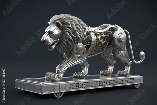 Mechanical metallic lion fi...