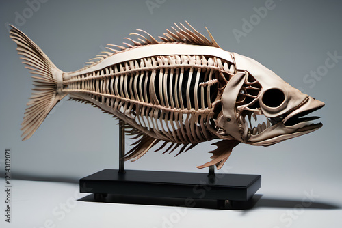 Leather fish skeleton figur...