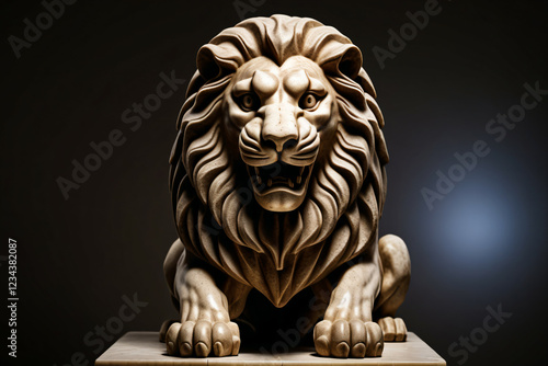 Stone lion figurine. Digital illustration. photo