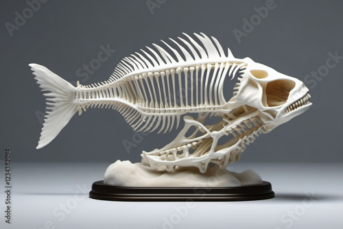 Clay fish skeleton figurine...