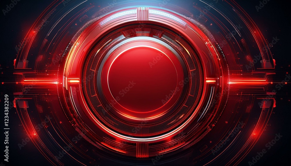 Obraz premium Creative digital tech circle on dark background concept with copy space for design