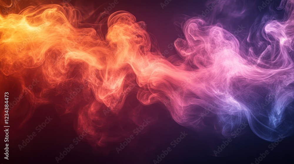 Abstract colorful smoke waves in a gradient background. Abstract colorful smoke waves in a gradient background.
