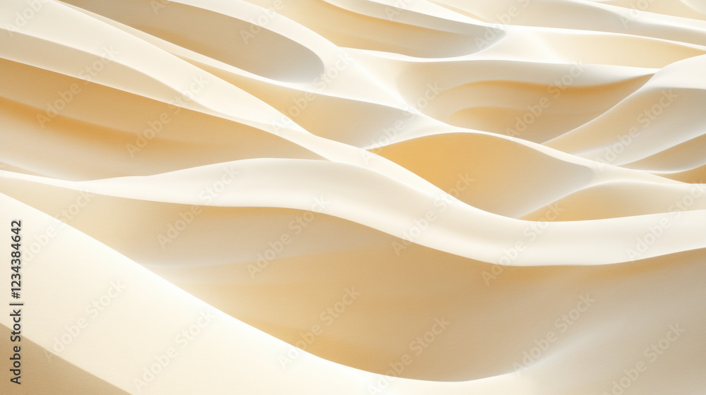 Obraz premium Smooth flowing beige fabric creating elegant waves