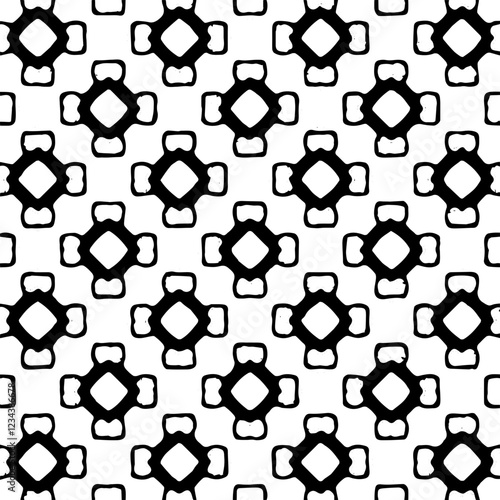 Intricate floral vector pattern in black and white with no visible seams for a polished look.