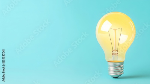 Bright Vintage Light Bulb on Blue Background for Creative Concepts