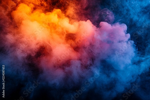 Wallpaper Mural Colorful smoke clouds swirl in artistic display during evening performance in a dark setting Torontodigital.ca