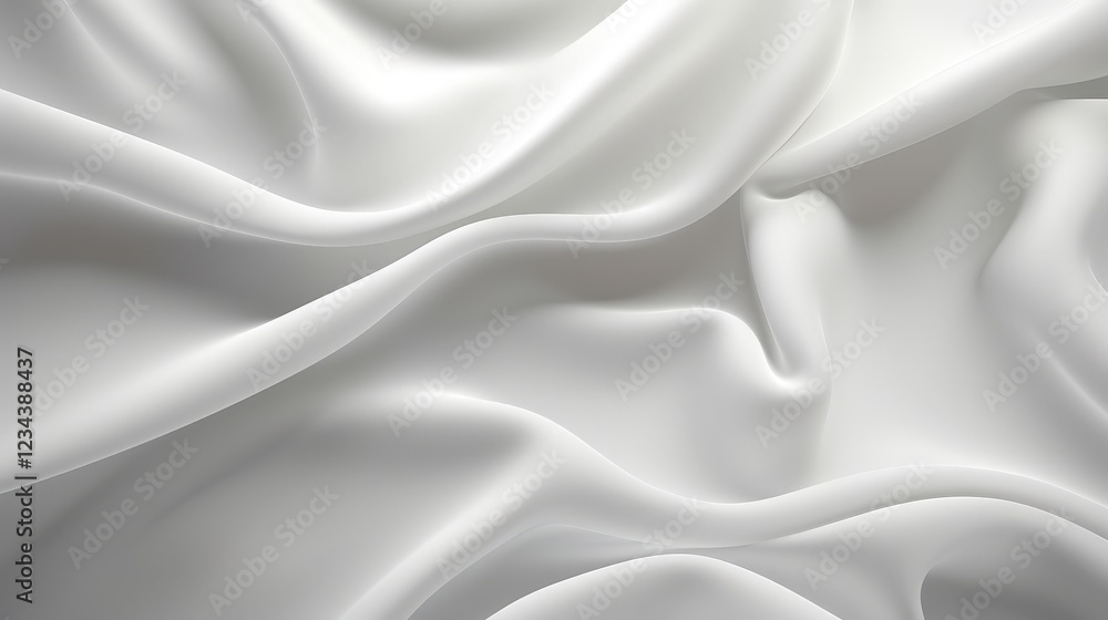 Obraz premium Soft and Bright White Velvet Fabric Texture with Smooth Flowing Waves Ideal for Background Usage and Design Purposes in Various Projects