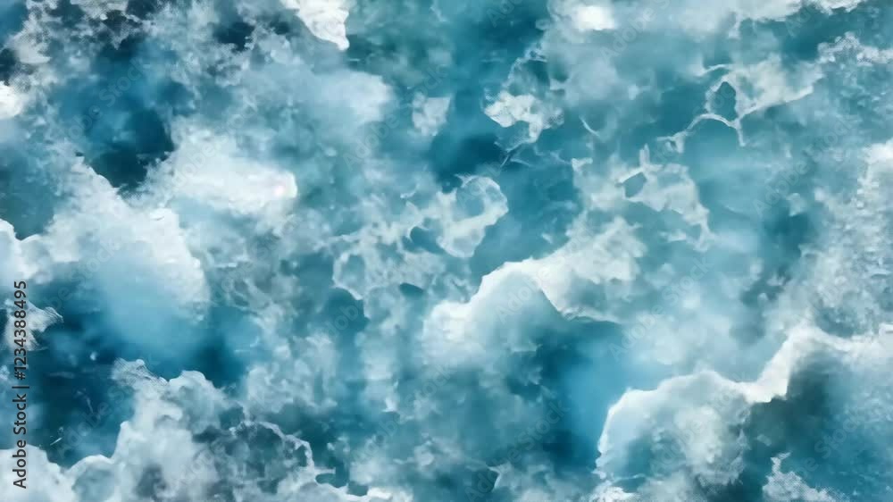 Close-up view of frozen ice patterns on a lake during winter revealing intricate designs and textures under natural light Close-up view of frozen ice patterns on a lake during winter revealing intricate designs and textures under natural light