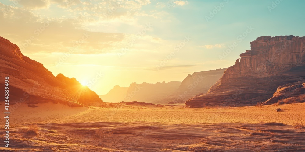 A breathtaking desert landscape at sunset with vibrant colors and dramatic shadows. A breathtaking desert landscape at sunset with vibrant colors and dramatic shadows.