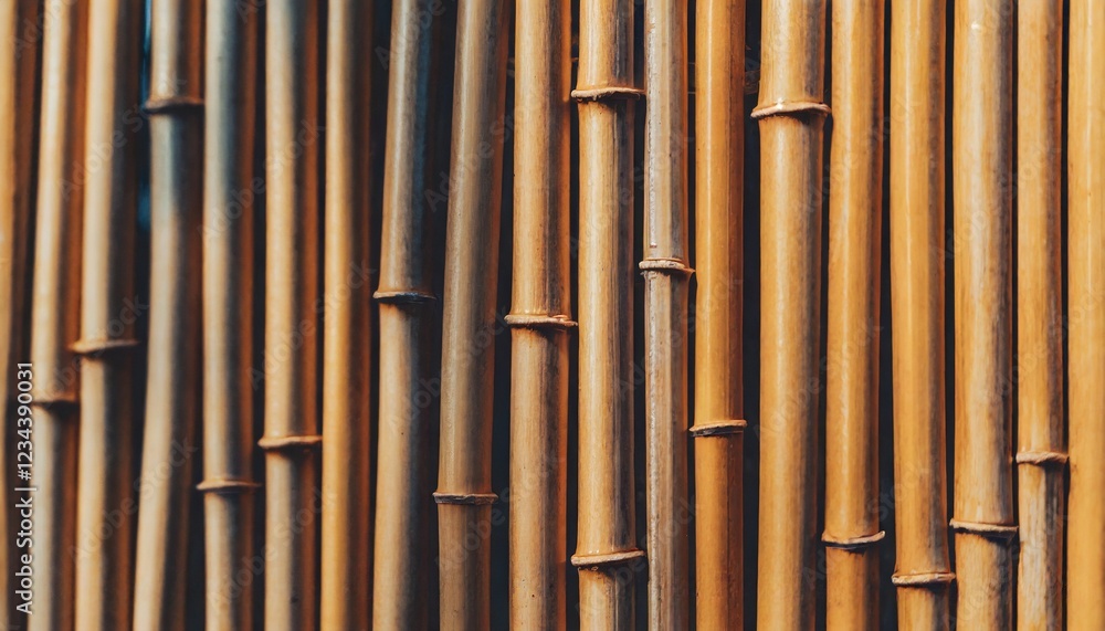 Fototapeta premium A captivating shot of bamboo sticks arranged in a grid, forming a visually pleasing background