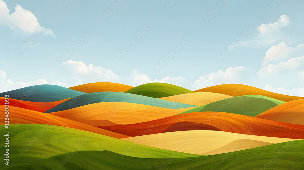 Obraz premium Beautiful Colorful Landscape with Vibrant Scenery