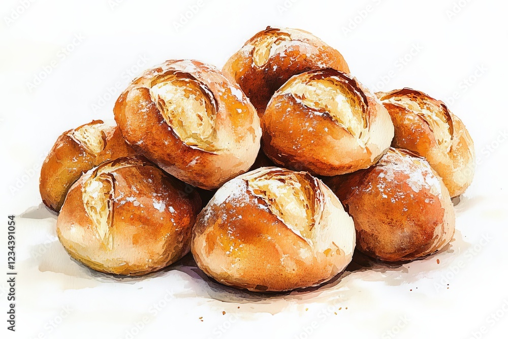 Freshly baked rolls piled high, showcasing golden crust and soft interior perfect for any meal or gathering Freshly baked rolls piled high, showcasing golden crust and soft interior perfect for any meal or gathering