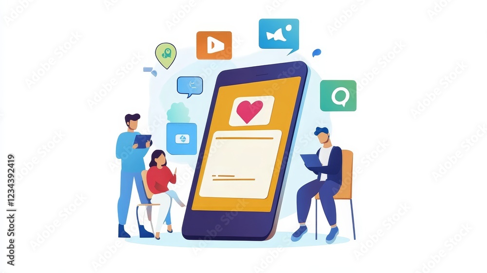 Online Social Website Content On Phone, Online Social Website Content On Phone,