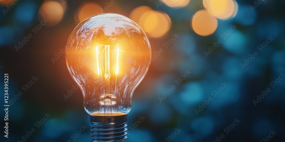 Illuminated light bulb glowing in the dark, symbolizing creativity and innovation. Illuminated light bulb glowing in the dark, symbolizing creativity and innovation.