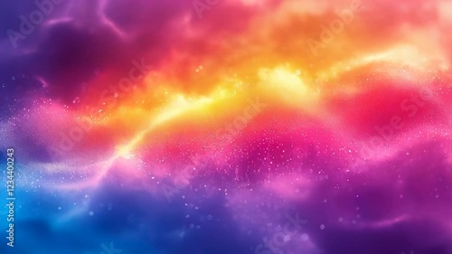 Abstract blurred background of rainbow sparkling light bulbs: holiday display