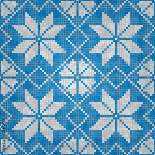 Scandinavian style seamless mosaic tiles pattern
