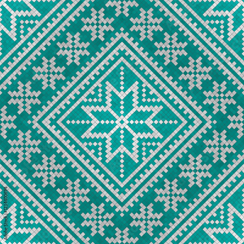 Scandinavian style seamless mosaic tiles pattern