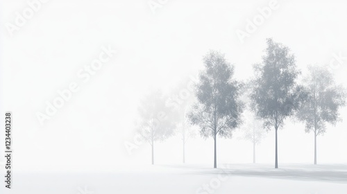 Wallpaper Mural Misty morning, trees, fog, landscape, serene, nature, background, website Torontodigital.ca