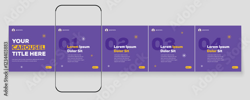 LinkedIn carousel post design Editable business social media Instagram carousel post template