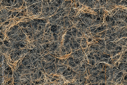 Close-up tangled fibers texture background photo