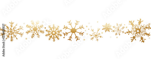 Wallpaper Mural   Gold Snowflakes, Christmas-themed transparent background  Torontodigital.ca