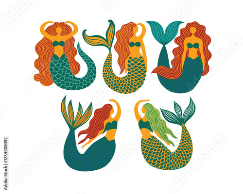 Colorful Mermaid Illustrations