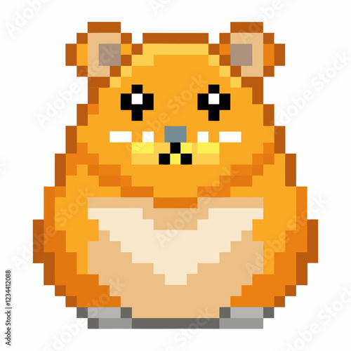 Pixel Art Hamster in Retro Style   Cute and Nostalgic Digital Illustration