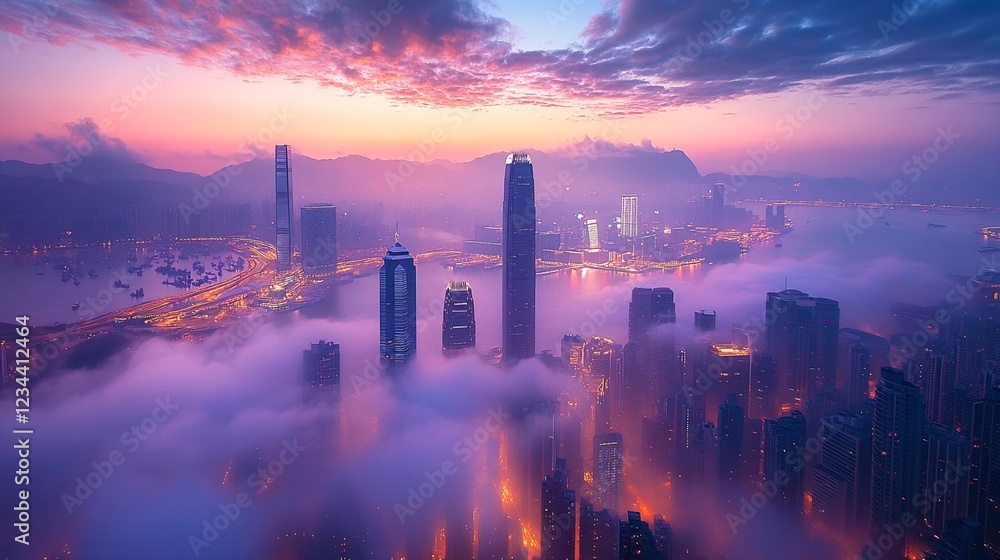 Fototapeta premium Hong Kong Cityscape at Night.