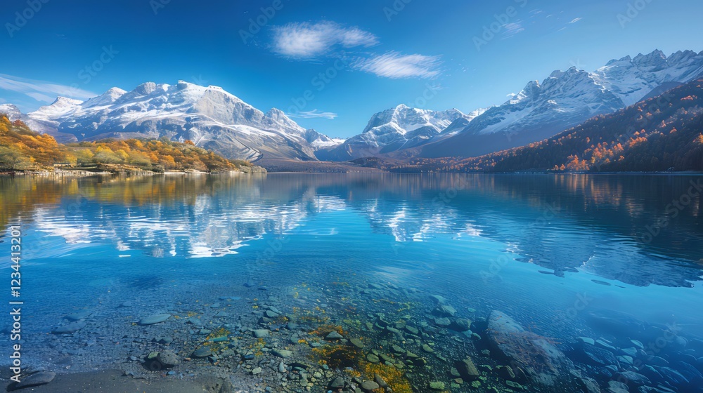 Obraz premium Tranquil Mountain Lake