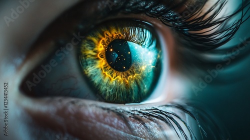 A close-up of a person's eye.