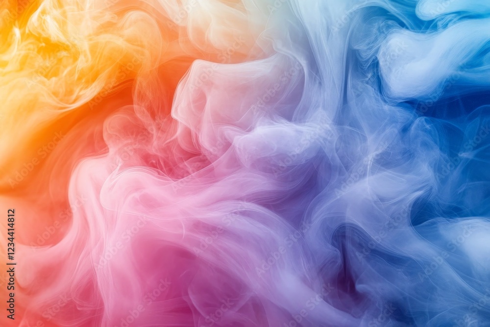 Colorful swirling smoke creates an abstract visual display in vibrant hues of orange, pink, and blue Colorful swirling smoke creates an abstract visual display in vibrant hues of orange, pink, and blue