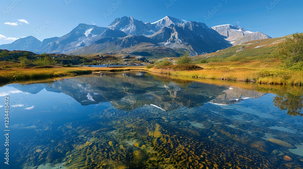 Obraz premium Majestic Mountain Reflection