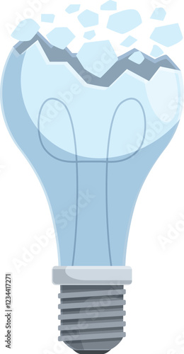 Shattered light bulb representing a sudden halt in the flow of innovation and inspiration
