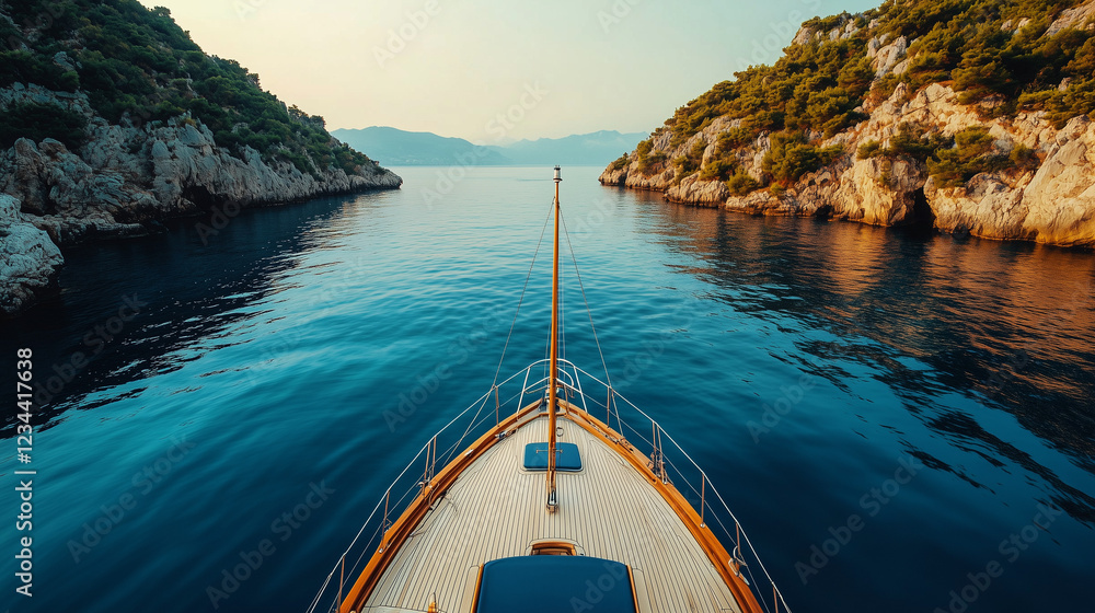 Fototapeta premium sailing boat on the lake