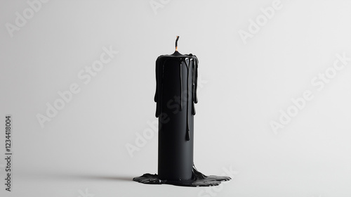 black candle on a white background