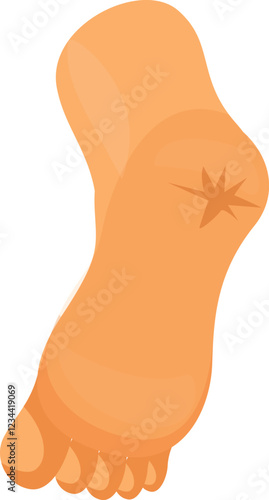 Foot with cracked heel skin, dry skin problem, dermatology and podiatry concept