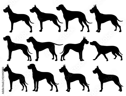 GREAT DANE SILHOUETTE ON WHITE BACKGROUND
